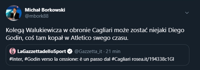 ''NOWY KOLEGA'' Walukiewicza w obronie Cagliari?!